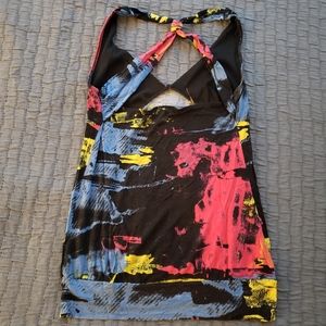 Bright paint splash tank with cross back